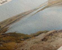 Cargar imagen en el visor de la galería, Cheney Reservoir Kansas Framed Canvas Print, Panoramic Lake House Decor, Wide Wall Art, Travel Poster, Rustic Lake Painting, Home Decor