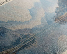 Cargar imagen en el visor de la galería, Chila Lagoon Framed Canvas Print, Panoramic Lake House Decor, Wide Wall Art, Travel Poster, Rustic Lake Painting, Home Decor