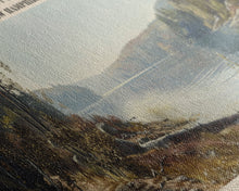 Cargar imagen en el visor de la galería, Christine Lake New Hampshire Framed Canvas Print, Lake House Art, Panoramic Wide Art, Travel Poster, Rustic Lake Painting, Home Decor