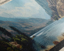 Cargar imagen en el visor de la galería, Convict Lake California Framed Canvas Print, Lake House Art, Panoramic Wide Art, Travel Poster, Modern Lake Painting, Nature Art