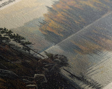 Load image into Gallery viewer, Cormorant Lake Framed Canvas Print, Lake House Decor, Panoramic Wide Art, Travel Poster, Rustic Lake Painting, Home Decor