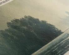 Load image into Gallery viewer, Crooked Lake Michigan Framed Canvas Print, Lake House Art, Panoramic Wall Art, Travel Poster, Minimalist Lake Painting, Home Decor