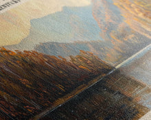 Load image into Gallery viewer, Cumberland Lake Framed Canvas Print, Lake House Art, Panoramic Wall Art, Travel Poster, Modern Lake Painting, Nature Art