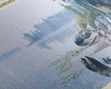 Load image into Gallery viewer, Dallas Lake Indiana Framed Canvas Print, Lake House Decor, Panoramic Wall Art, Travel Poster, Rustic Lake Painting, Home Decor