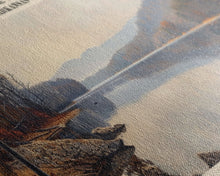 Load image into Gallery viewer, DeQueen Lake Arkansas Framed Canvas Print, Lake House Art, Panoramic Wall Art, Travel Poster, Rustic Lake Painting, Home Decor