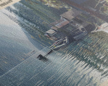 Load image into Gallery viewer, Detroit Lake Oregon Framed Canvas Print, Lake House Decor, Panoramic Wall Art, Travel Poster, Rustic Lake Painting, Nature Art