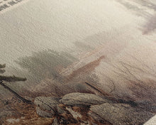 Load image into Gallery viewer, Diamond Hill Reservoir Rhode Island Framed Canvas Print, Panoramic Lake House Decor, Wall Art, Travel Poster, Rustic Lake Painting, Nature Art