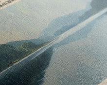 Load image into Gallery viewer, Dore Lake Framed Canvas Print, Lake House Decor, Panoramic Wall Art, Travel Poster, Rustic Lake Painting, Home Decor