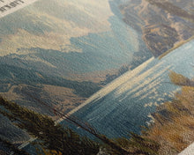 Load image into Gallery viewer, Dubawnt Lake Panoramic Framed Canvas Print, Lake House Decor, Wall Art, Travel Poster, Modern Lake Painting, Nature Art