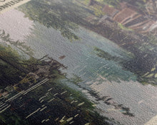 Load image into Gallery viewer, Dutch Springs Pennsylvania Framed Canvas Print, Lake House Art, Panoramic Wall Art, Travel Poster, Rustic Lake Painting, Home Decor