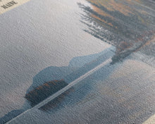 Carregar imagem no visualizador da galeria, Flagstaff Lake Maine Framed Canvas Print, Panoramic Lake House Decor, Wall Art, Travel Poster, Peaceful Lake Painting, Nature Art