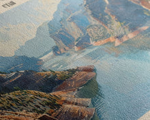 Carregar imagem no visualizador da galeria, Flaming Gorge Reservoir Utah Framed Canvas Print, Lake House Art, Panoramic Wall Art, Travel Poster, Beautiful Lake Painting, Home Decor