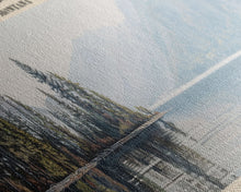 Carregar imagem no visualizador da galeria, Flathead Lake Framed Canvas Print, Lake House Decor, Panoramic Wall Art, Travel Poster, Picturesque Lake Painting, Nature Art