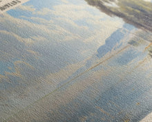 Carregar imagem no visualizador da galeria, Fort Peck Lake Montana Framed Canvas Print, Lake House Art, Panoramic Wall Art, Travel Poster, Serene Lake Painting, Home Decor