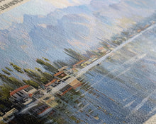 Load image into Gallery viewer, South Lake California Panoramic Framed Canvas Print, Lake House Decor, Wall Art, Travel Poster, Serene Landscape, Modern Art