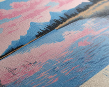 Load image into Gallery viewer, Alturas Lake Idaho Framed Canvas Print, Panoramic Wall Art, Midcentury Modern, Pop Art, Travel Poster, Lake House Decor