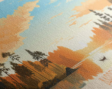 Load image into Gallery viewer, Barren River Lake Kentucky Framed Canvas Print, Panoramic Travel Poster, Midcentury Modern Wall Art, Pop Art, Lake House Decor