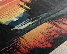 Load image into Gallery viewer, Black Lake New York Framed Canvas Print, Panoramic Wall Art, Midcentury Modern, Pop Art, Travel Poster, Scenic Living Room Art, Lake House Decor