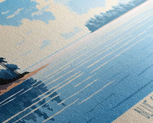 Load image into Gallery viewer, Blue Cypress Lake Florida Framed Canvas Print, Panoramic Wall Art, Midcentury Modern, Pop Art, Travel Poster, Scenic Living Room Art, Lake House Decor