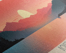 Load image into Gallery viewer, Boysen Reservoir Wyoming Framed Canvas Print, Panoramic Travel Poster, Midcentury Modern Wall Art, Pop Art, Nature Bedroom Decor, Scenic Lake House Art