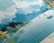 Load image into Gallery viewer, Emaiksoun Lake Alaska Framed Canvas Print, Panoramic Wall Art, Midcentury Modern, Pop Art, Bedroom Decor, Travel Poster, Nature Art