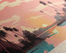 Carregar imagem no visualizador da galeria, False River Louisiana Framed Canvas Print, Panoramic Wall Art, Midcentury Modern, Pop Art, Bedroom Decor, Travel Poster, Lake View, Artistic Decor