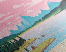 Carregar imagem no visualizador da galeria, Fenton Lake New Mexico Framed Canvas Print, Panoramic Art, Midcentury Modern, Pop Art, Living Room Decor, Travel Poster, Lake View, Wall Art