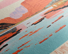 Carregar imagem no visualizador da galeria, Flaming Gorge Reservoir Utah Framed Canvas Print, Panoramic Art, Midcentury Modern, Pop Art, Living Room Decor, Travel Poster, Nature Art, Wall Art