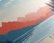 Carregar imagem no visualizador da galeria, Flathead Lake Montana Framed Canvas Print, Panoramic Wall Art, Midcentury Modern, Pop Art, Bedroom Decor, Travel Poster, Nature Art, Artistic Decor