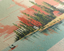 Load image into Gallery viewer, Lower Red Lake, Minnesota Panoramic Wall Art Framed Canvas Print, Midcentury Modern, Pop Art, Home Decor, Travel Poster, Living Room Art