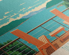 Carregar imagem no visualizador da galeria, Table Rock Lake, Missouri Framed Canvas Print, Lake House Art, Midcentury Modern Decor, Pop Art, Travel Poster, Living Room Wall Art