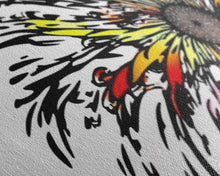 Carregar imagem no visualizador da galeria, Abstract Flower Art - Exploding Flower - Rainbow Flower Painting / Canvas Print - Framed Wall Art - Unique Minimalist / Expressionist Art