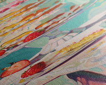 Load image into Gallery viewer, Cake Wall Art Framed and Printed on Canvas, Wall Art for Kitchen or Bakery, Food Art Print, Tall and Narrow Colorful Art for Kitchen