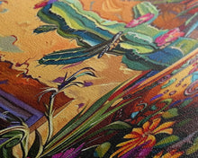 Load image into Gallery viewer, Colorful Canvas Painting of Cactus Framed, Botanical Wall Art Print, Spanish Inspired Canvas Painting, Long and Narrow Living Room Wall Art