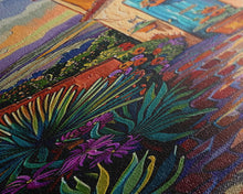 Cargar imagen en el visor de la galería, Contemporary Tuscan Style Oil Painting, Sunset Painting Framed and Printed on Canvas, Spanish Art, Living Room Wall Art Print, Mountain Art