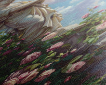 Carregar imagem no visualizador da galeria, Floral Angel Canvas Art Print Framed, Botanical Wall Art, Modern Botanical Still Life Art, Oversized Canvas Painting for Bedroom or Office