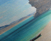 Carregar imagem no visualizador da galeria, Framed Coastal Landscape Art Printed on Canvas, Contemporary Modern Beach Art, Vertical Tall and Narrow Oversized Art Print for Living Room