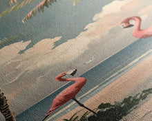 Carregar imagem no visualizador da galeria, Flamingos on Beach, Coastal Art Framed and Printed on Canvas, Modern Beach House Wall Art Print, Housewarming Gift for Her, Beach Print