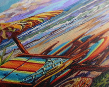 Cargar imagen en el visor de la galería, Coastal Printed Canvas Art, Beach Wall Art Framed, Contemporary Narrow Wall Art Print, New House Gift for Her, Surf Wall Art for Beach House