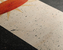 Carregar imagem no visualizador da galeria, Abstract Sunburst Design on Distressed Background - Framed Canvas Print, Midcentury Modern Art, Skinny Art, Tall Art, Living Room Wall Decor