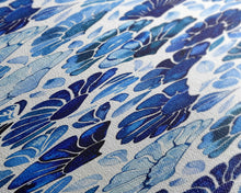 Load image into Gallery viewer, Blue and White Floral Pattern on White Background - Framed Canvas Print, Boho Art, Skinny Art, Tall Art, Midcentury Modern Art, Bedroom Wall Decor