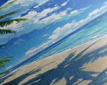 Load image into Gallery viewer, Crystal Clear Waters And Palm Trees On A Sandy Beach Skinny Art Framed Canvas Print For Bedroom Or Guest Room Decor