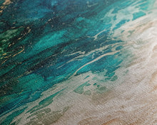 Carregar imagem no visualizador da galeria, Abstract Ocean Waves Art - Framed Canvas Print, Farmhouse Art, Boho Art, Skinny Art, Tall Art, Living Room Decor, Coastal Wall Art for Home Decor