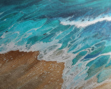 Carregar imagem no visualizador da galeria, Aerial Ocean View Art - Framed Canvas Print, Farmhouse Art, Boho Art, Skinny Art, Tall Art, Living Room Decor, Beach Wall Art for Home Decor