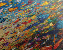 Carregar imagem no visualizador da galeria, Burst of Colorful Butterflies in a Floral Meadow, Skinny and Tall Art, Energetic Framed Canvas Print, Vibrant Wall Art