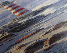 Carregar imagem no visualizador da galeria, Framed Canvas Print Skinny Art of a Majestic Lighthouse Standing Tall Against a Bright Blue Sky with Waves Crashing on Rocky Shores, Perfect Tall Art