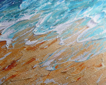 Carregar imagem no visualizador da galeria, Abstract Coastal Waves And Sandy Beach, Rustic Farmhouse Art With Boho Elements, Tall Canvas Print For Modern Wall Decor