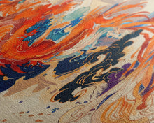 Load image into Gallery viewer, Majestic Red Dragon Soars Skinny Art Tall Art Japanese Ukiyo-e Inspired Mythical Creature Framed Canvas Print