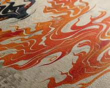 Carregar imagem no visualizador da galeria, Fiery Kitsune Spirit Skinny Art Tall Art Japanese Ukiyo-e Inspired Mythical Creature Framed Canvas Print