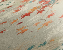 Load image into Gallery viewer, Autumn Maple Leaves in Japanese Garden Ukiyo-e Style Art Skinny Framed Canvas Print with Subtle Color Palette